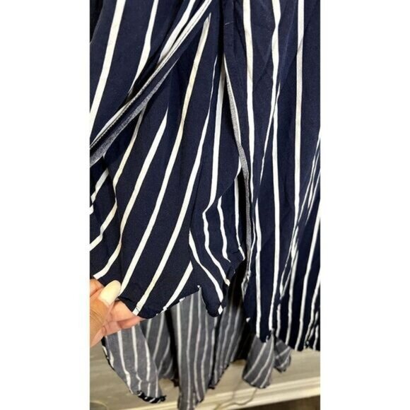 Ambiance Women's Striped Off the‎ Shoulder Maxi Romper Wrap Dress - Picture 7 of 7